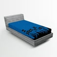 thumbnail image 1 of Ambesonne Night Fitted Sheet, Black Cats Starry Sky, Twin XL Size, Blue Black White, 1 of 3