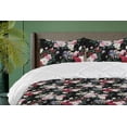 thumbnail image 1 of Ambesonne Night Garden Down Alternative Quilt Comforter, Dreamy rose Flowers, King, Jade Green and Dark Pink, 1 of 1