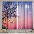 thumbnail image 1 of Ambesonne Night Kitchen Curtains, Dreamy Sky Spring Tree, 55"x39", Blue Pale Pink Black, 1 of 3