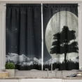 thumbnail image 1 of Ambesonne Night Kitchen Curtains, Giant Moon Tree, 55"x39", Grey Black Charcoal Grey, 1 of 3