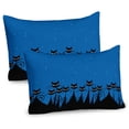 thumbnail image 1 of Ambesonne Night Pillow Sham 2 Pack, Black Cats Starry Sky, 36"x20", Blue Black White, 1 of 3