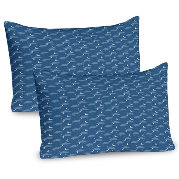 Ambesonne Night Pillow Sham 2 Pack, Sky Sleep Time Theme, 36"x20", Dark Sky Blue