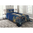 thumbnail image 1 of Ambesonne Night Quilted Bedspread Set 2 Pcs, Mountain Sugar Loaf Rio, Twin Size, Violet Blue Pale Grey, 1 of 3