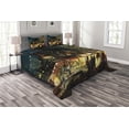 thumbnail image 1 of Ambesonne Night Quilted Bedspread Set 3 Pcs, City Street Colorful Art, Queen Size, Multicolor, 1 of 3