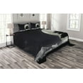 thumbnail image 1 of Ambesonne Night Quilted Bedspread Set 3 Pcs, Giant Moon Tree, Queen Size, Grey Black Charcoal Grey, 1 of 3