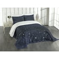 thumbnail image 1 of Ambesonne Night Quilted Bedspread Set 3 Pcs, Vivid Celestial Sky View, Queen Size, Dark Blue White, 1 of 4