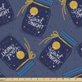 thumbnail image 1 of Ambesonne Night Sky Fabric by the Yard Upholstery, Stars Pattern Bottles Art, 3 Yards, Dark Blue Grey and Orange, 1 of 5