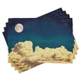 thumbnail image 1 of Ambesonne Night Sky Place Mats Set of 4, Stars Full Moon Cloud, Standard Size, Dark Blue White, 1 of 6