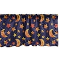 thumbnail image 1 of Ambesonne Nocturnal Window Valance, Moons and Stars Shapes, 54" X 18", Indigo Marigold Mustard, 1 of 1