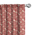 thumbnail image 1 of Ambesonne Nordic Curtains, Northern Reindeers Flora, Pair of 28"x63", Red Beige, 1 of 4