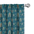 thumbnail image 1 of Ambesonne Nordic Curtains, Rainbows Hearts Stars Art, Pair of 28"x84", Petrol Blue Pale Orange, 1 of 4