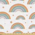 thumbnail image 1 of Ambesonne Nordic Fabric by the Yard Upholstery, Scandinavian Rainbows Stars, 3 Yards, Dark Peach and Pale Teal, 1 of 5