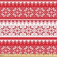 thumbnail image 1 of Ambesonne Nordic Fabric by the Yard Upholstery, Swedish Vintage Motif, 3 Yards, Vermilion White, 1 of 1