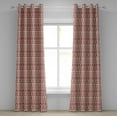 thumbnail image 1 of Ambesonne Nordic Grommet Curtain, Cat Pattern Pixel Art, 50" x 84", Beige Ruby, 1 of 6