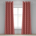 thumbnail image 1 of Ambesonne Nordic Grommet Curtain, Northern Reindeers Flora, 50" x 84", Red Beige, 1 of 6