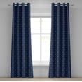 thumbnail image 1 of Ambesonne Nordic Grommet Curtain, Vintage Snowflake Motifs, 50" x 72", Blue Beige Scarlet, 1 of 6
