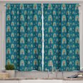 thumbnail image 1 of Ambesonne Nordic Kitchen Curtains, Rainbows Hearts Stars Art, 55"x30", Petrol Blue Pale Orange, 1 of 3