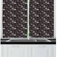 thumbnail image 1 of Ambesonne Nordic Kitchen Curtains, Scribble Leaves Art, 55"x39", Black and White, 1 of 2