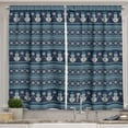 thumbnail image 1 of Ambesonne Nordic Kitchen Curtains, Snowman Chevron Zigzag, 55"x39", Turquoise Dark Blue, 1 of 3