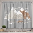 thumbnail image 1 of Ambesonne Nordic Kitchen Curtains, Snowy Mountains Scandinavian, 55"x36", Pale Grey Umber and Dust, 1 of 3