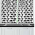 thumbnail image 1 of Ambesonne Nordic Kitchen Curtains, Swedish Dala Horses, 55"x39", Black and White, 1 of 3
