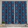 thumbnail image 1 of Ambesonne Nordic Kitchen Curtains, Vintage Snowflake Motifs, 55"x39", Blue Beige Scarlet, 1 of 3