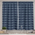 thumbnail image 1 of Ambesonne Nordic Kitchen Curtains, Winter Holiday Pattern, 55"x45", Pale Blue Navy Blue, 1 of 3