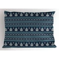 thumbnail image 1 of Ambesonne Nordic Pillow Sham, Snowman Chevron Zigzag, 26" X 20", Turquoise Dark Blue, 1 of 2