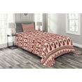 thumbnail image 1 of Ambesonne Nordic Quilted Bedspread Set 2 Pcs, Cat Pattern Pixel Art, Twin Size, Beige Ruby, 1 of 3