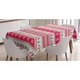 thumbnail image 1 of Ambesonne Nordic Tablecloth Rectangular Table Cover, Needlework Style Xmas, 60"x90", Pink Lime Green White, 1 of 4