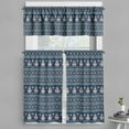 thumbnail image 1 of Ambesonne Nordic Valance & Curtain, Snowman Chevron Zigzag, 55"x45", Turquoise Dark Blue, 1 of 6