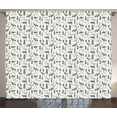 thumbnail image 1 of Ambesonne Northwoods Curtains 2 Panel Set, Wild Nature Theme, 108" x 108", Taupe and White, 1 of 3