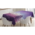 thumbnail image 1 of Ambesonne Northwoods Tablecloth Rectangular Table Cover, Mountain Scenery, 60"x90", Violet Pink Pale Grey, 1 of 4