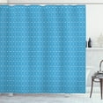 thumbnail image 1 of Ambesonne Norwegian Shower Curtain, Snowflake Diamond Shapes, 69"Wx70"L, Sea Blue and White, 1 of 3