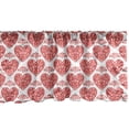 thumbnail image 1 of Ambesonne Norwegian Window Valance, Hearts with Ornaments, 42" x 18", Vermilion and White, 1 of 3