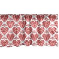 thumbnail image 1 of Ambesonne Norwegian Window Valance, Hearts with Ornaments, 54" X 12", Vermilion and White, 1 of 3