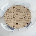thumbnail image 1 of Ambesonne Nostalgic Fitted Round Tablecloth, Coffee Cups Writing, 40"- 44" Diameter, Sand Brown and Umber, 1 of 4