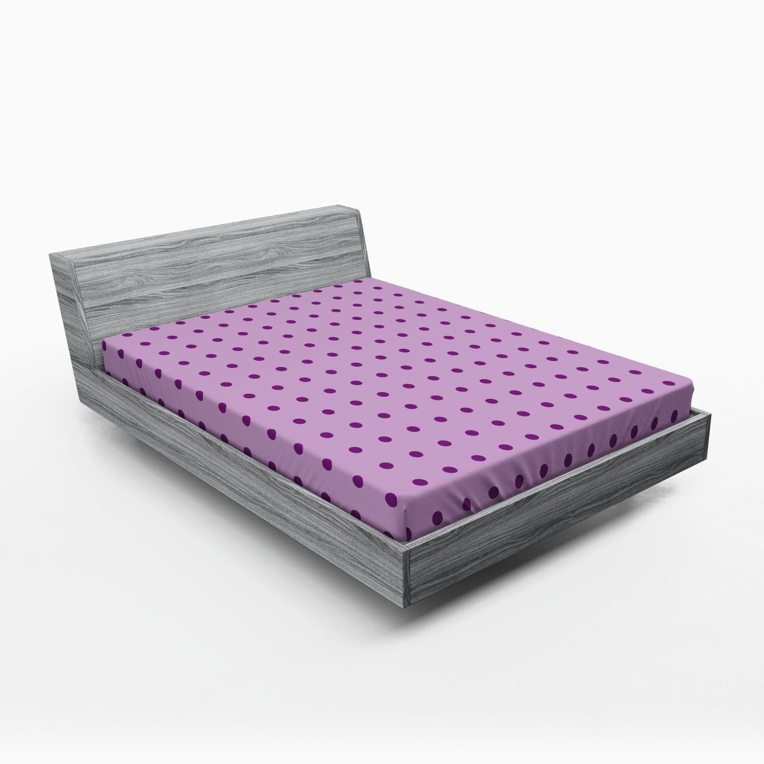 Plum Lilac Polka Dot Microfiber Full Fitted Sheet