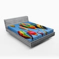 thumbnail image 1 of Ambesonne Nostalgic Fitted Sheet, Journey Fun Sky, Queen Size, Blue, 1 of 2