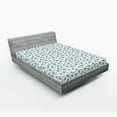 thumbnail image 1 of Ambesonne Nostalgic Fitted Sheet, Old Vintage Flowers, Queen Size, Pale Blue White Green, 1 of 2