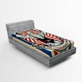 thumbnail image 1 of Ambesonne Nostalgic Fitted Sheet, Vintage Circus Star, Twin Size, Beige Red Blue, 1 of 2