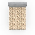 thumbnail image 1 of Ambesonne Nostalgic Fitted Sheet, Vintage Watch Butterfly, Queen Size, Pastel Brown and Taupe Grey, 1 of 5
