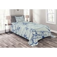 thumbnail image 1 of Ambesonne Nostalgic Quilted Bedspread Set 2 Pcs, Old Airplane Drawing, Twin Size, Violet Blue Turquoise, 1 of 3