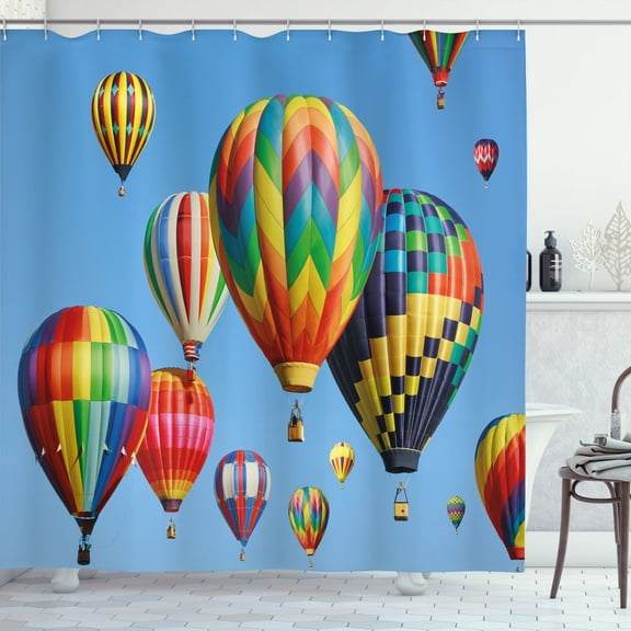 Ambesonne Nostalgic Shower Curtain, Journey Fun Sky, 69"Wx70"L, Blue