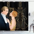 thumbnail image 1 of Ambesonne Nostalgic Shower Curtain, Lady and Gentleman Art, 69"Wx75"L, Charcoal Grey Multicolor, 1 of 4