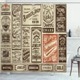 thumbnail image 1 of Ambesonne Nostalgic Shower Curtain, Pack Old Advertising, 69"Wx84"L, Cream Brown Orange, 1 of 5