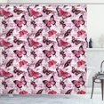 thumbnail image 1 of Ambesonne Nostalgic Shower Curtain, Paintbrush Butterfly, 69"Wx84"L, Black Lilac Pink, 1 of 3