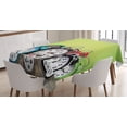 thumbnail image 1 of Ambesonne Nostalgic Tablecloth Rectangular Table Cover, Wooden Digital Clock, 60"x84", Lime Green, 1 of 4
