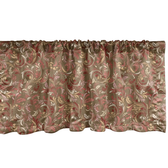 Ambesonne Nostalgic Window Valance, Victorian Classic Leaves, 54" X 12", Multicolor