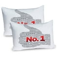 thumbnail image 1 of Ambesonne Number Pillow Sham 2 Pack, Thumbs up Number, 26"x20", Grey Vermilion White, 1 of 3